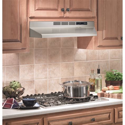 ductless under cabinet range hood with light in stainless steel|30 in range hood under cabinet.